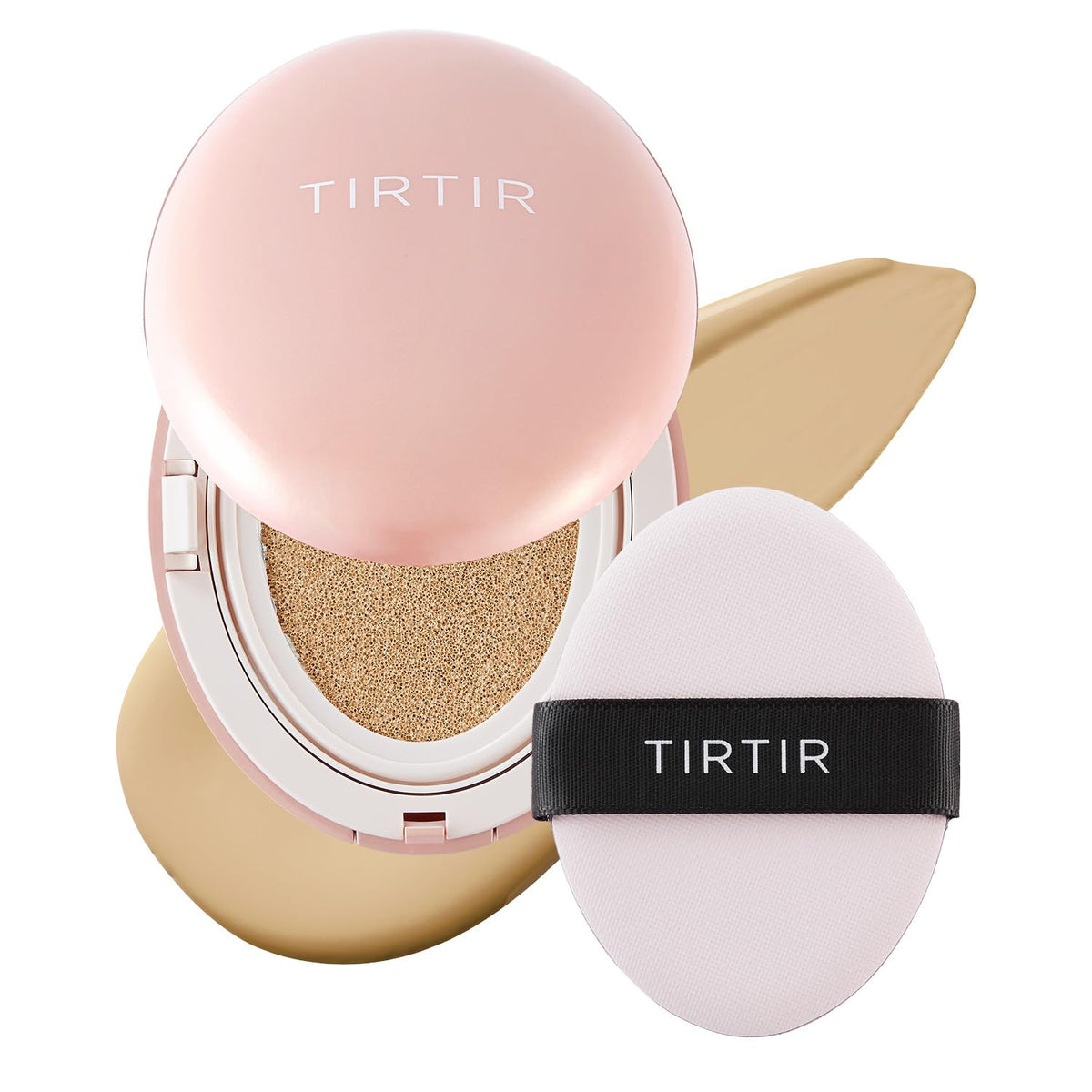 [*Mini Size*] TIRTIR All Cover Pink Cushion | Korean Cushion Foundation, (#21N Ivory, 0.15 Fl Oz)