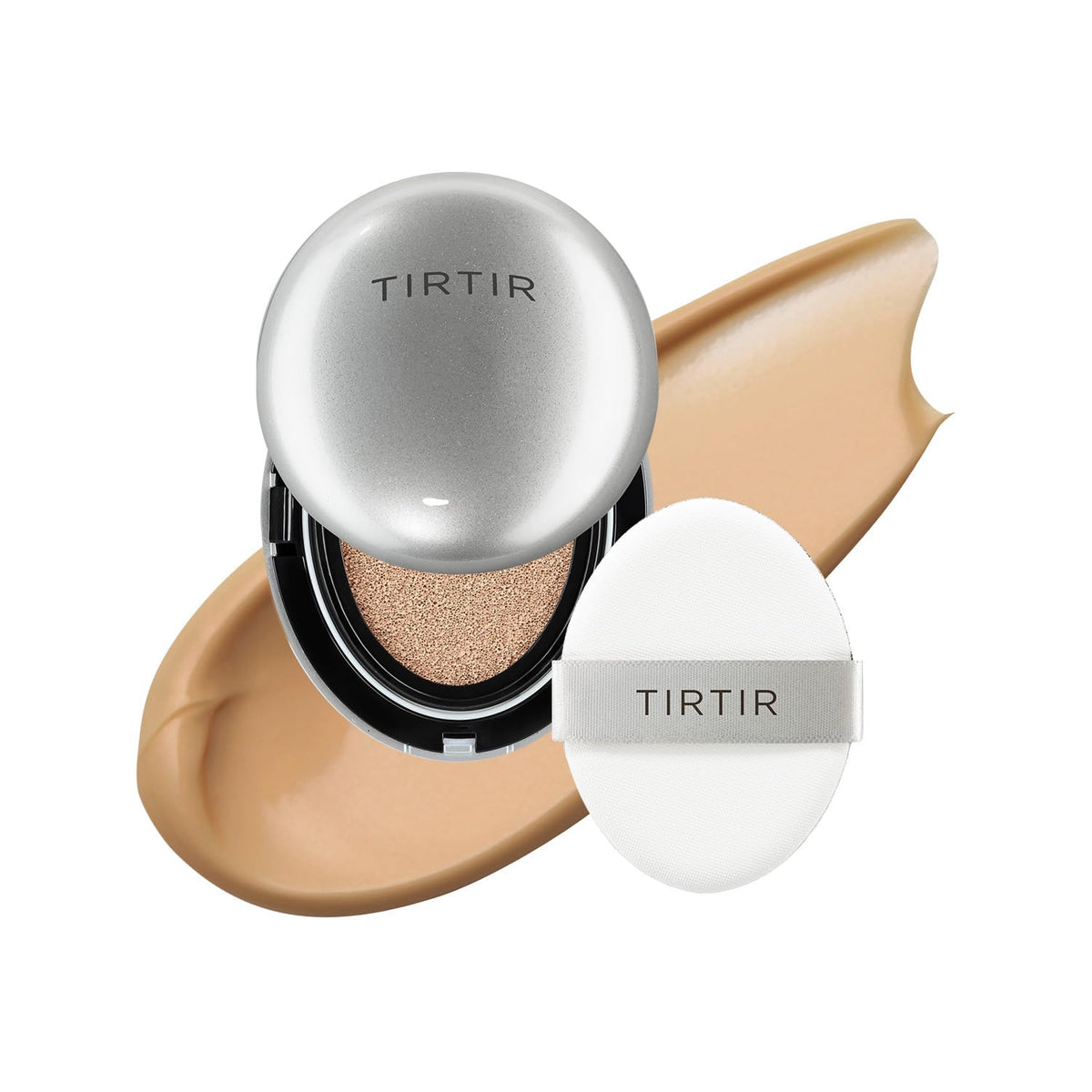 [*Mini Size*] TIRTIR Aura Glow Silver Cushion | Korean Cushion Foundation, (#23N Sand, 0.15 Fl Oz)