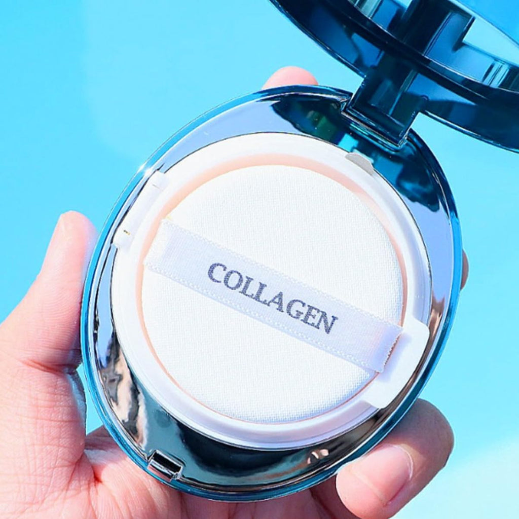 Enough Collagen Aqua Air Cushion, Hydrating Foundation with SPF50, Dewy Finish and Collagen Boost, Korean Beauty Essential for Radiant Skin, 0.53 oz (#13 - Light Beige)