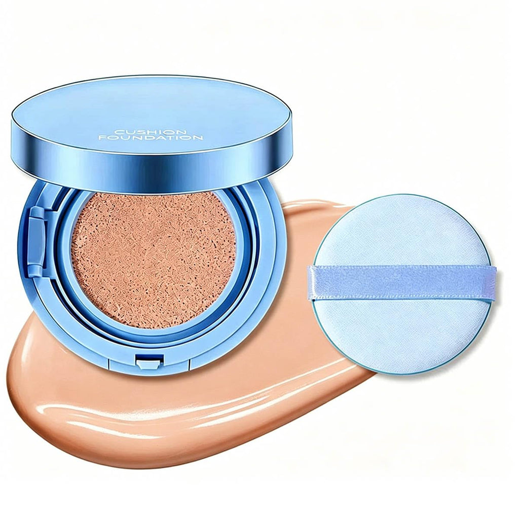 Cushion Foundation Natural Radiant Glow, Skin-Like Finish Buildable Medium-to-High Coverage with Hydrating Formula, Lightweight Dewy Cushion Compact for All-Day Wear Oxidation-Resistant (02# Natural)
