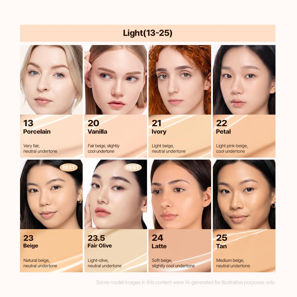 ESPOIR Be Velvet Cushion Foundation #21 Ivory | Quick and Easy Coverage with Long-lasting Color by Zero Oxidation, Velvety Smooth Finish & Lightweight Formula, Vegan, Korean Makeup, 0.46 oz