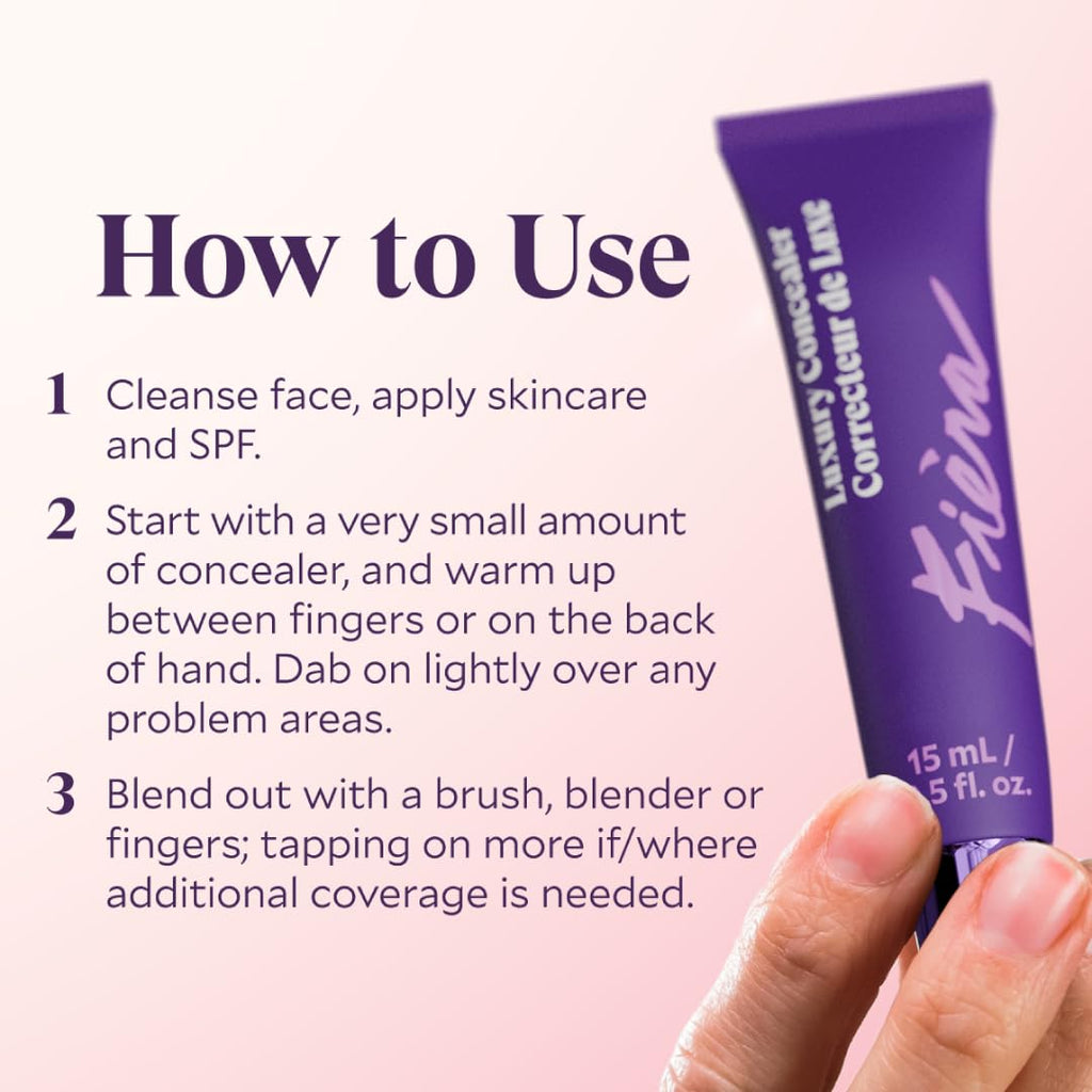 Fièra Luxury Concealer & Foundation with Anti-Aging Ingredients - Full Coverage for Dark Circles, Wrinkles, Fine Lines, and Spots, All-Day Wear For Mature Skin - Neutral Beige, 0.5 FL. OZ. / 15 ML