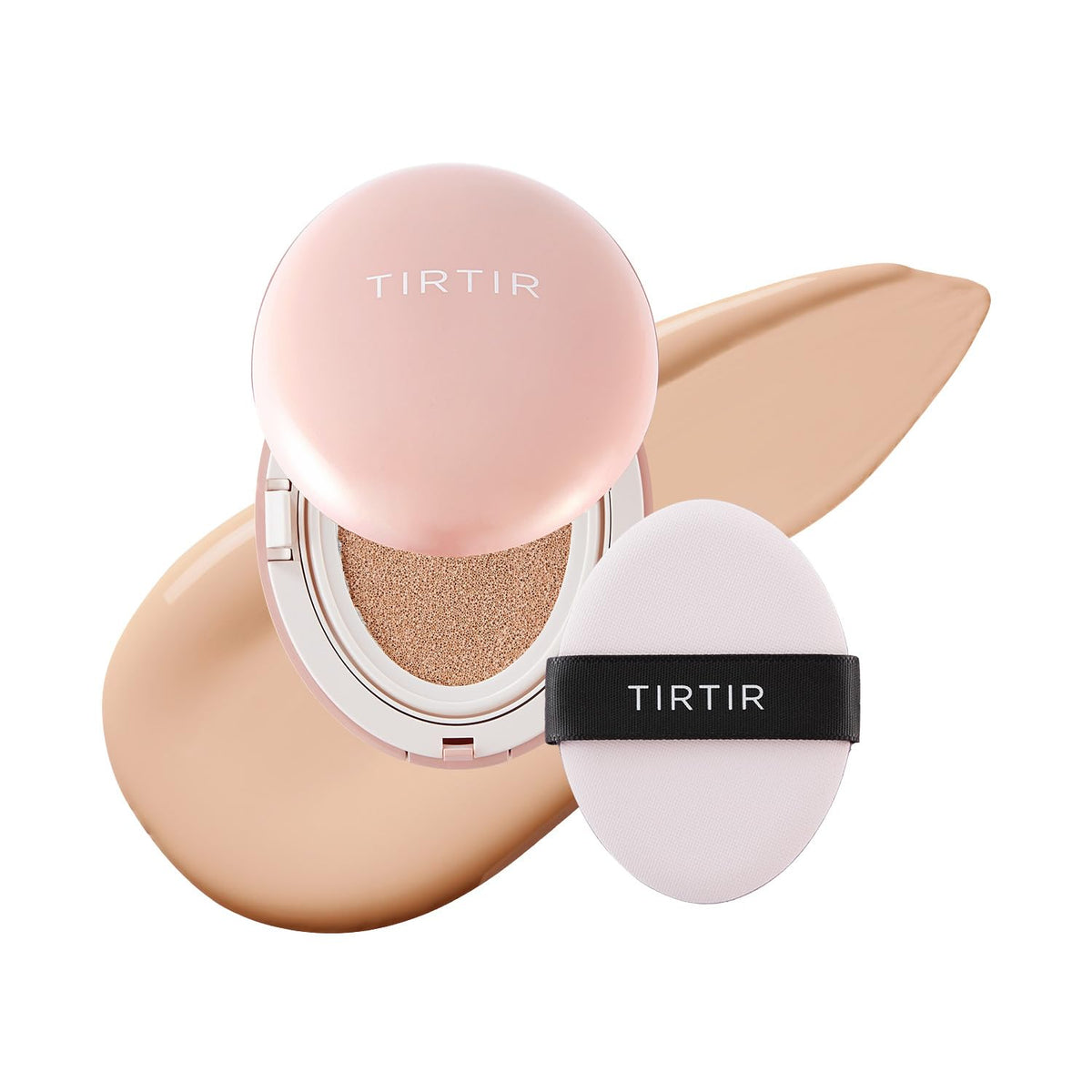 [*Mini Size*] TIRTIR All Cover Pink Cushion | Korean Cushion Foundation, (#21N Ivory, 0.15 Fl Oz)
