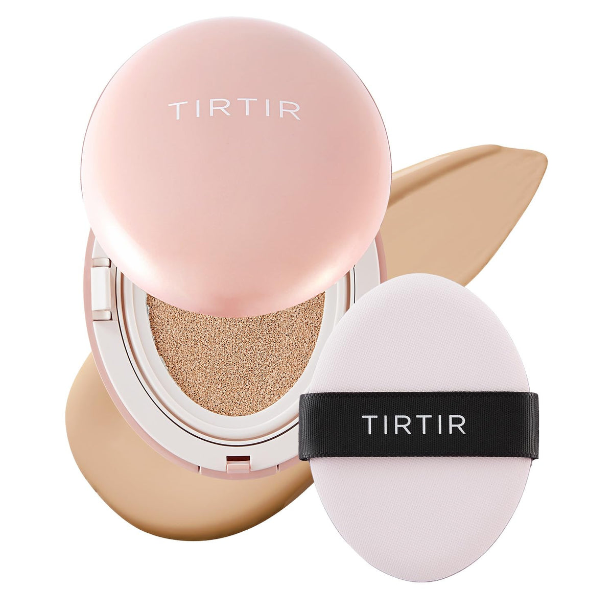 [*Mini Size*] TIRTIR All Cover Pink Cushion | Korean Cushion Foundation, (#21N Ivory, 0.15 Fl Oz)