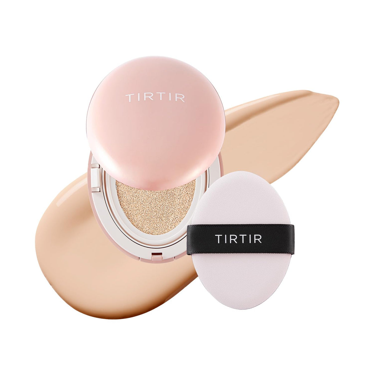 [*Mini Size*] TIRTIR All Cover Pink Cushion | Korean Cushion Foundation, (#21N Ivory, 0.15 Fl Oz)