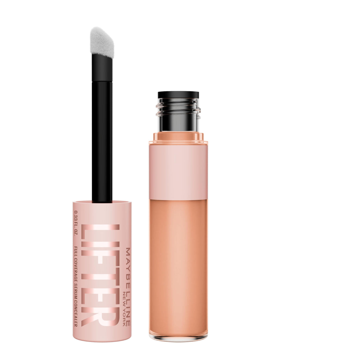 Maybelline Lifter Serum Concealer, Radiant Concealer with Full Coverage, Includes 2% Peptides + Caffeine to Hydrates & Brightens Under Eyes, 20, 1 Count