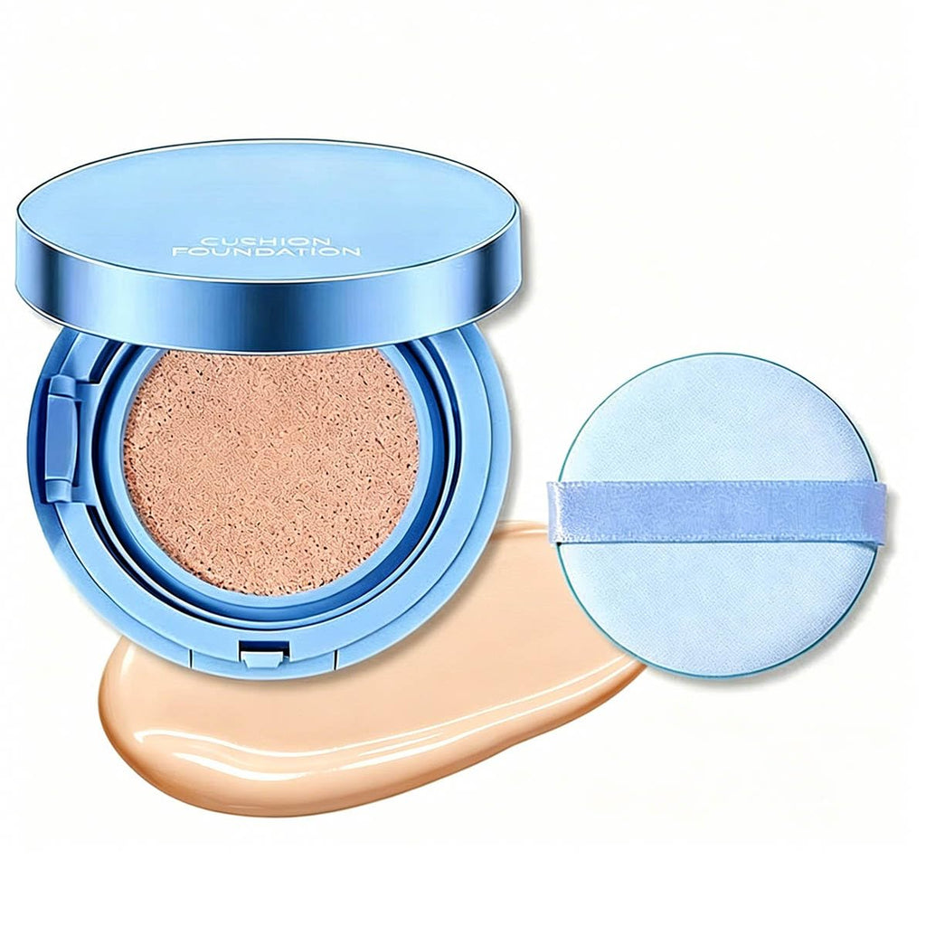 Cushion Foundation Natural Radiant Glow, Skin-Like Finish Buildable Medium-to-High Coverage with Hydrating Formula, Lightweight Dewy Cushion Compact for All-Day Wear Oxidation-Resistant (02# Natural)