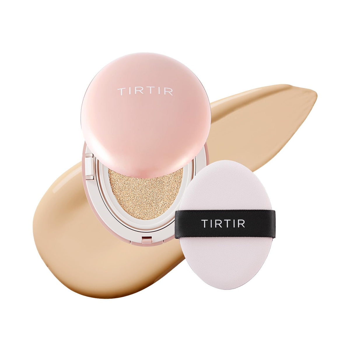 [*Mini Size*] TIRTIR All Cover Pink Cushion | Korean Cushion Foundation, (#21N Ivory, 0.15 Fl Oz)