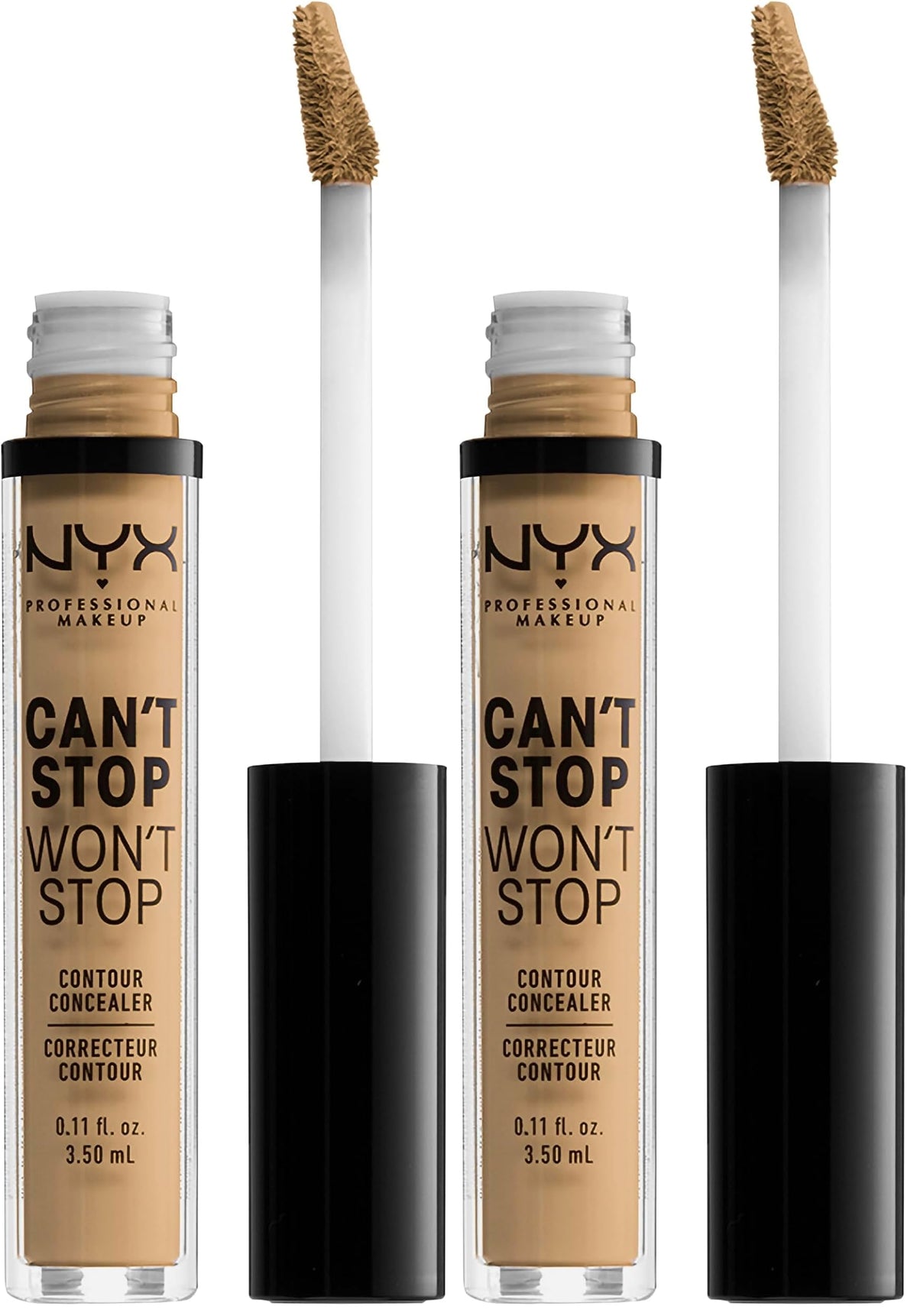 NYX PROFESSIONAL MAKEUP Can't Stop Won't Stop Contour Concealer, 24h Full Coverage Matte Finish - Soft Beige
