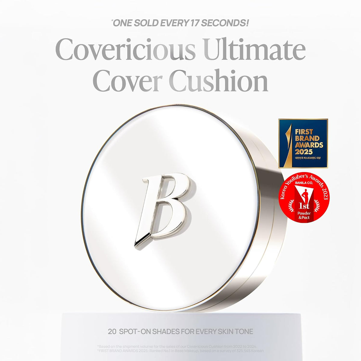 BANILA CO Covericious Cover Cushion - Long-Wear Matte, 19C LIGHT (0.49 oz)