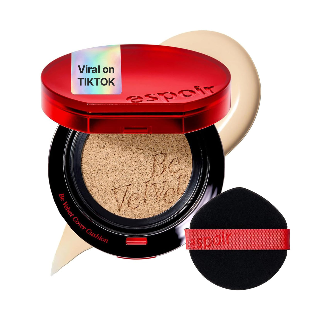 ESPOIR Be Velvet Cushion Foundation #21 Ivory | Quick and Easy Coverage with Long-lasting Color by Zero Oxidation, Velvety Smooth Finish & Lightweight Formula, Vegan, Korean Makeup, 0.46 oz