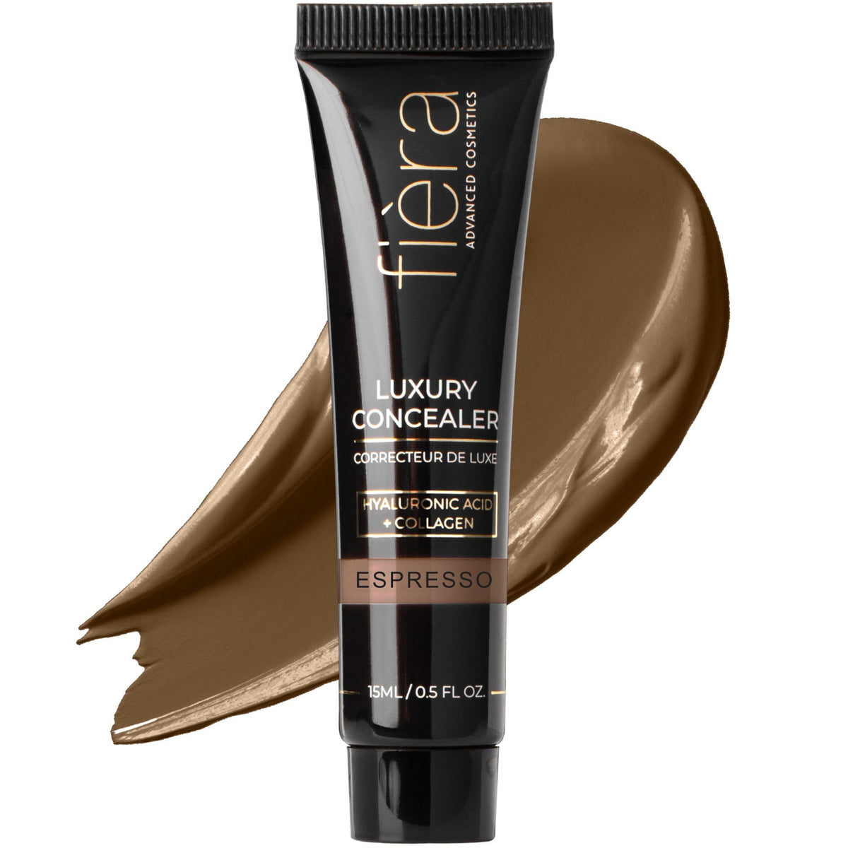 Fièra Luxury Concealer & Foundation with Anti-Aging Ingredients - Full Coverage for Dark Circles, Wrinkles, Fine Lines, and Spots, All-Day Wear For Mature Skin - Neutral Beige, 0.5 FL. OZ. / 15 ML