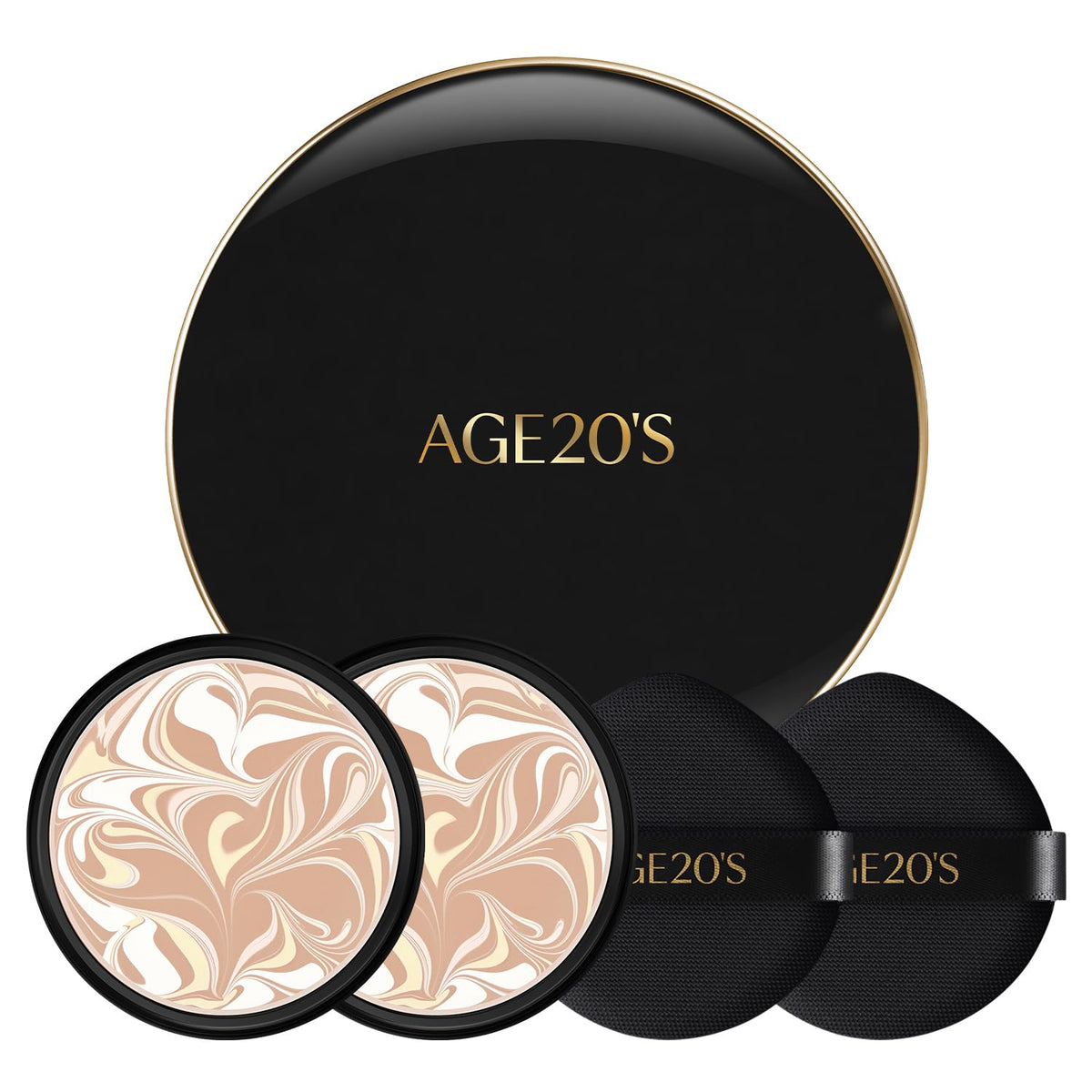 AGE20'S Signature Essence Pact SPF 50+ | Pack of 2 | 17N IVORY | Cream Foundation, Dewy Finish, Natural Coverage | Korean Cushion Foundation