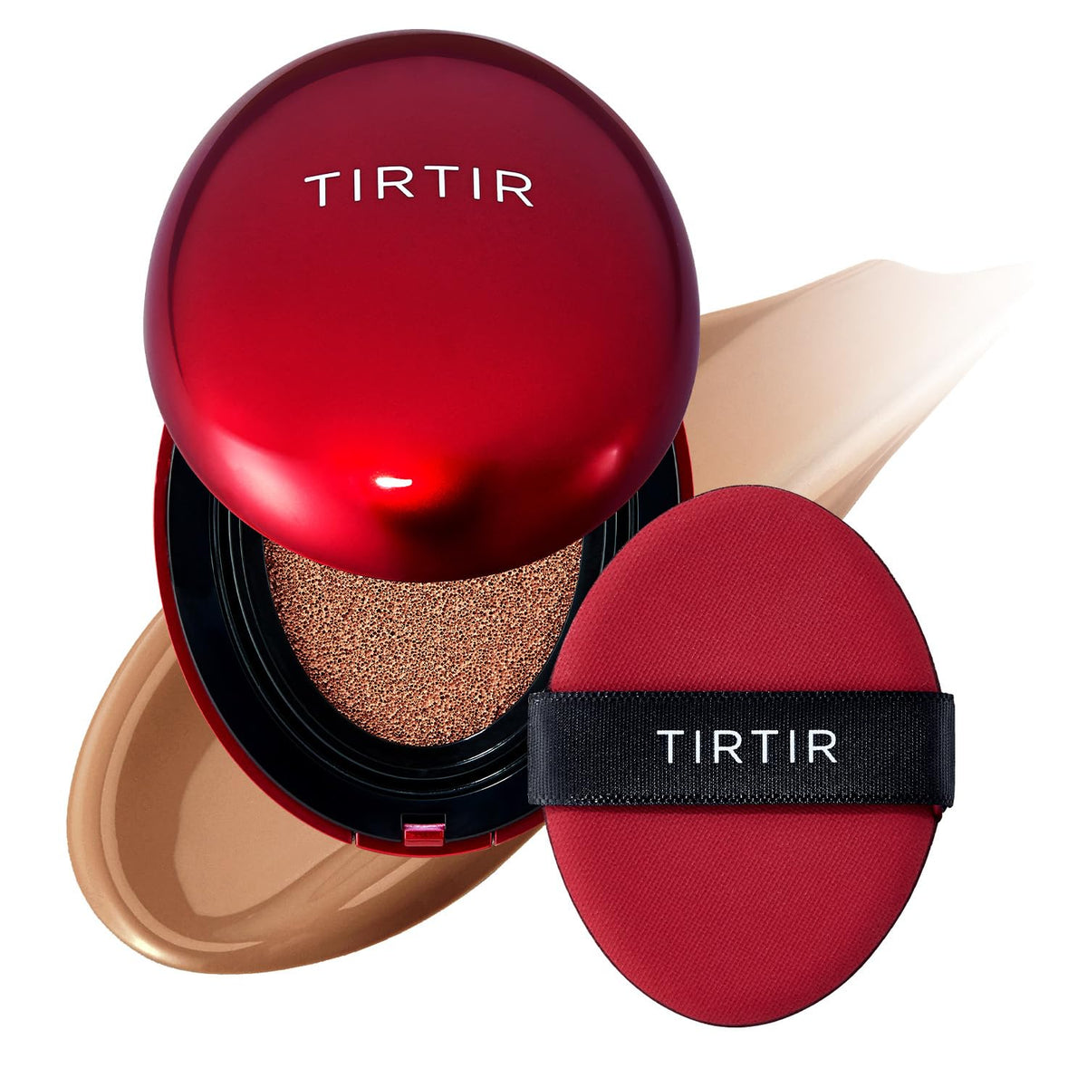 [*Mini Size*] TIRTIR Mask Fit Red Cushion Foundation | Full coverage, Weightless, Skin fit, Satin Glow Finish, Korean Makeup BB Foundation, beauty, Tattoo cover up, Buildable (#21N Ivory, 0.15 Fl Oz)