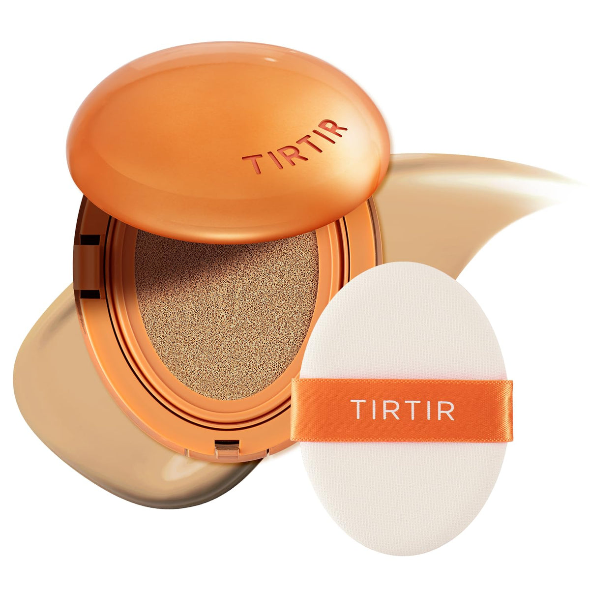 [*Mini Size*] TIRTIR Mask Fit Ai Filter Cushion Foundation | AI-Like Semi-Matte Finish - Up to 72-Hour Medium to Full Coverage Korean BB Cushion Make up Beauty, #21N Ivory, 0.15 Fl Oz