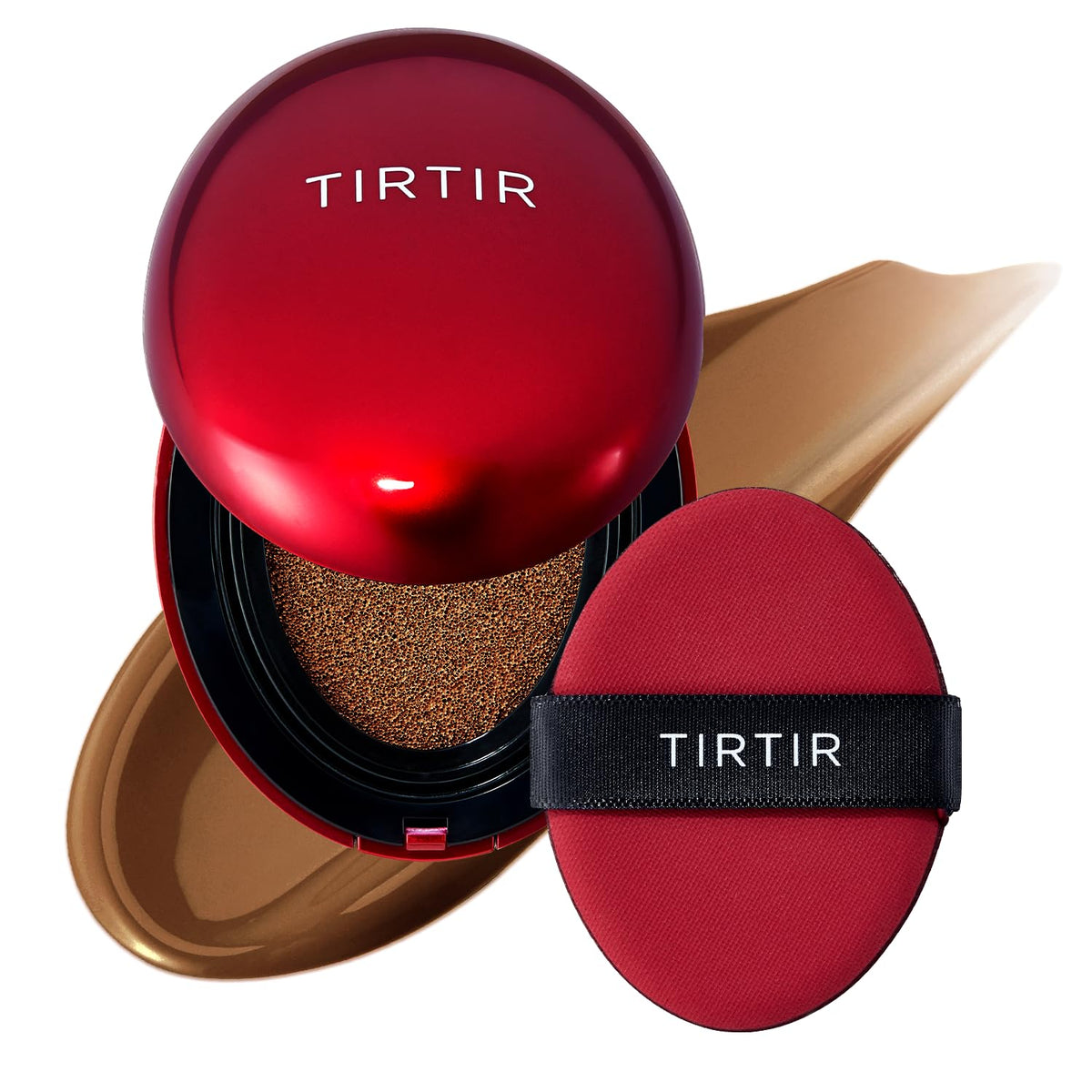 [*Mini Size*] TIRTIR Mask Fit Red Cushion Foundation | Full coverage, Weightless, Skin fit, Satin Glow Finish, Korean Makeup BB Foundation, beauty, Tattoo cover up, Buildable (#21N Ivory, 0.15 Fl Oz)