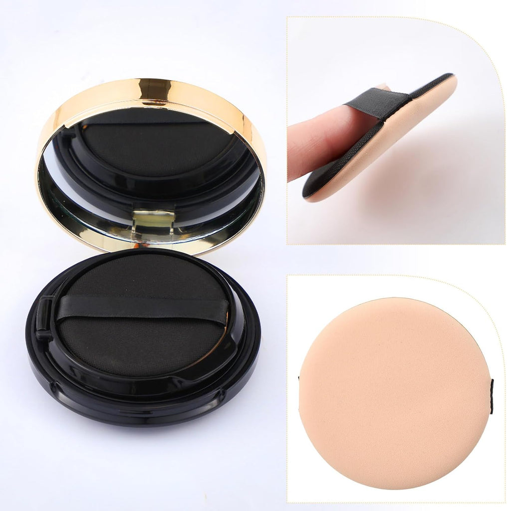 Patelai 7 Pcs Black Empty Cushion Compact with Mirror 0.5oz