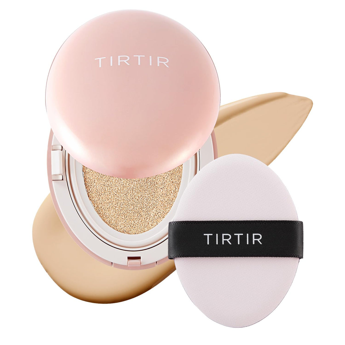 [*Mini Size*] TIRTIR All Cover Pink Cushion | Korean Cushion Foundation, (#21N Ivory, 0.15 Fl Oz)