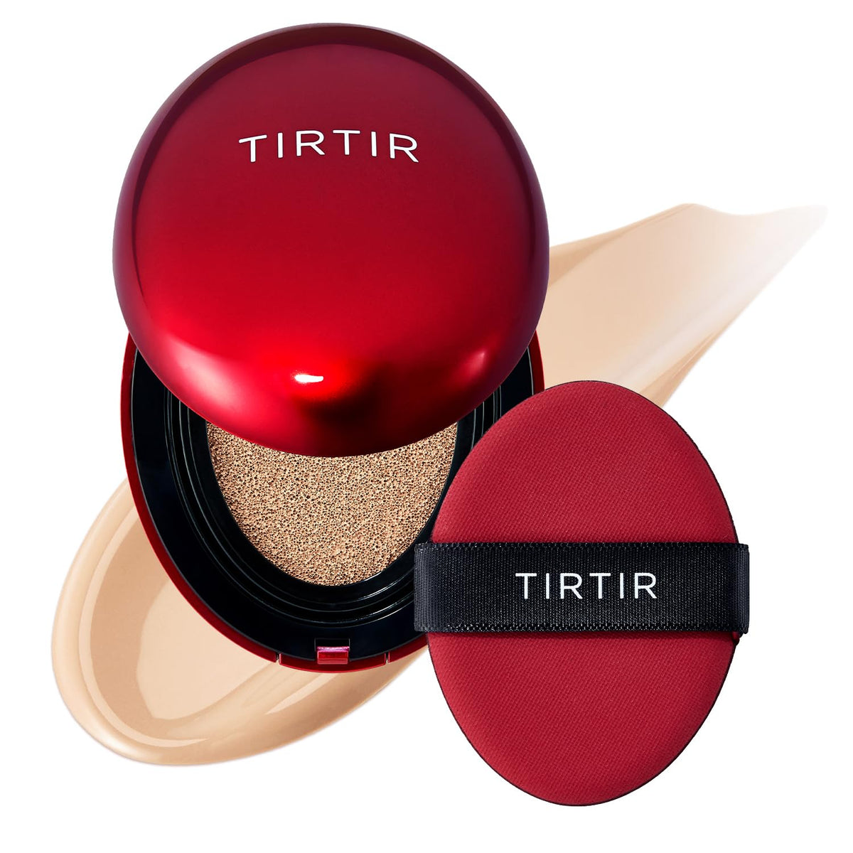 [*Mini Size*] TIRTIR Mask Fit Red Cushion Foundation | Full coverage, Weightless, Skin fit, Satin Glow Finish, Korean Makeup BB Foundation, beauty, Tattoo cover up, Buildable (#21N Ivory, 0.15 Fl Oz)