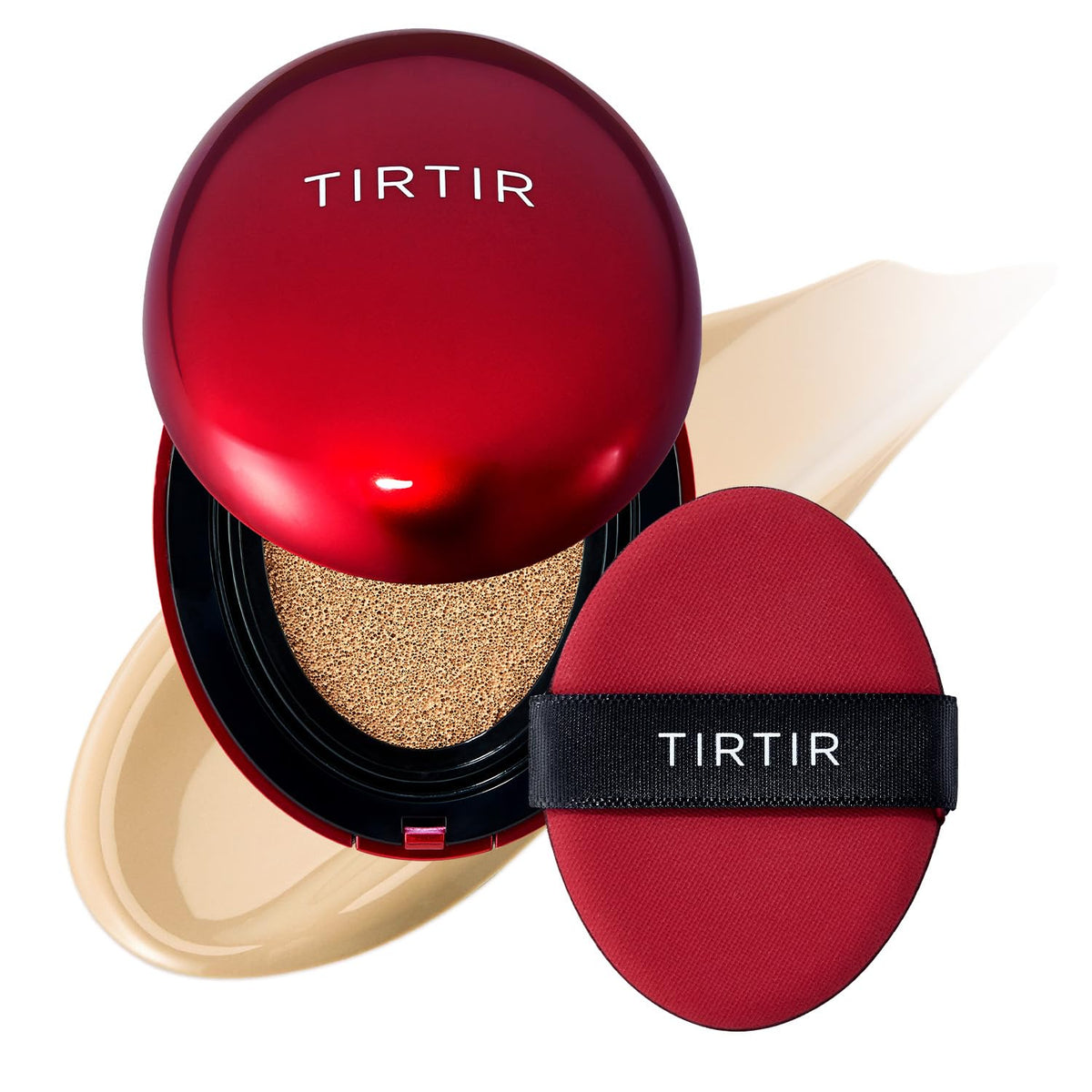 [*Mini Size*] TIRTIR Mask Fit Red Cushion Foundation | Full coverage, Weightless, Skin fit, Satin Glow Finish, Korean Makeup BB Foundation, beauty, Tattoo cover up, Buildable (#21N Ivory, 0.15 Fl Oz)