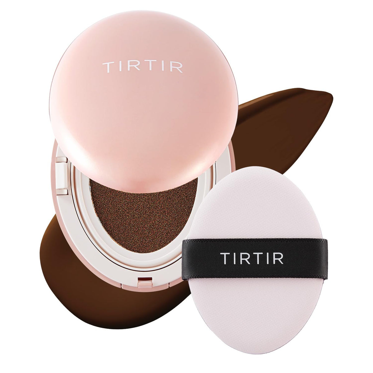 [*Mini Size*] TIRTIR All Cover Pink Cushion | Korean Cushion Foundation, (#21N Ivory, 0.15 Fl Oz)