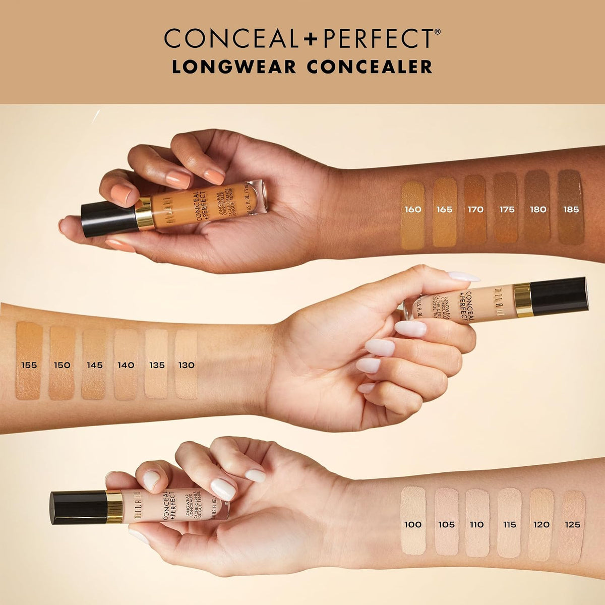 Milani Conceal + Perfect Longwear Concealer - Light Beige(0.17 Fl. Oz.)