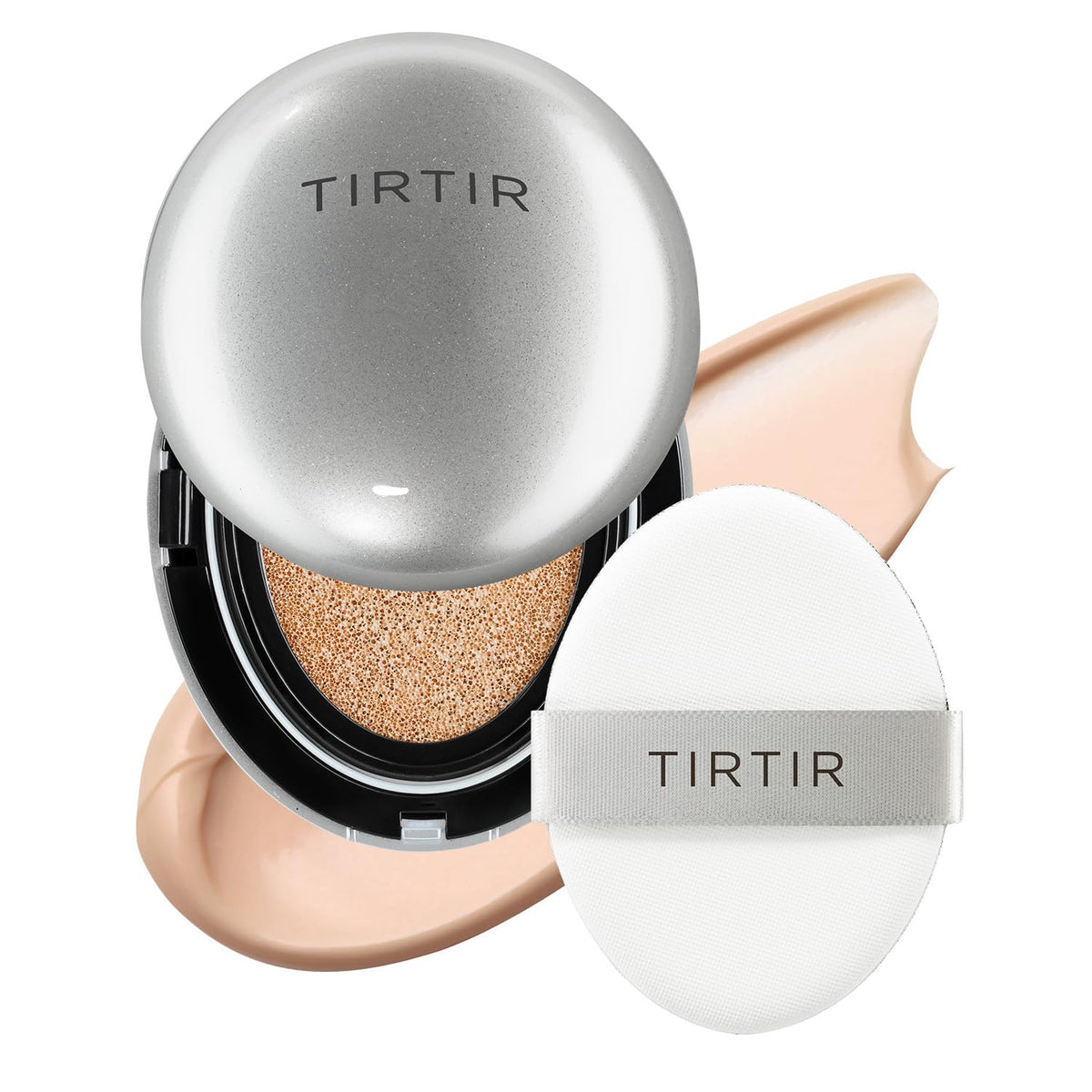 [*Mini Size*] TIRTIR Aura Glow Silver Cushion | Korean Cushion Foundation, (#23N Sand, 0.15 Fl Oz)