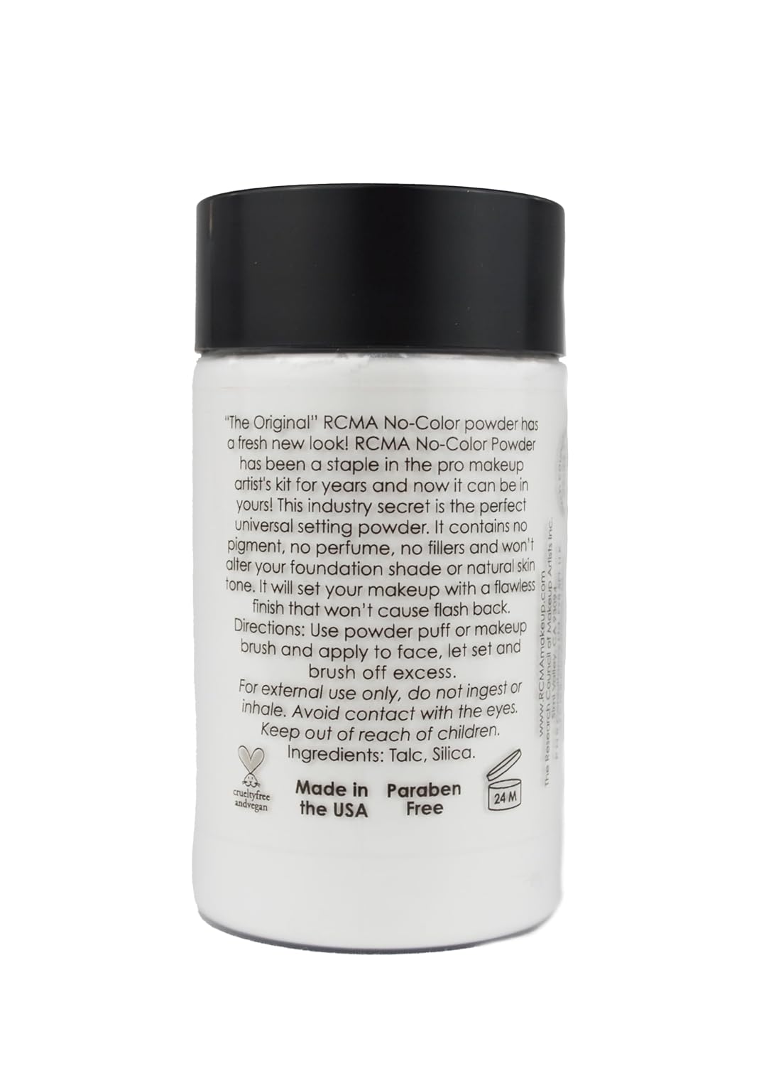 RCMA Makeup The Original No Color Powder, Loose Setting Powder, Professional Makeup, No Flash Back, Universal, All Skin Types, Flawless Finish, Reduces Shine, Vegan and Cruelty- Free, 3oz