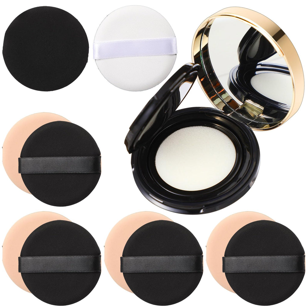 Patelai 7 Pcs Silver Empty Cushion Compact with Mirror 0.5oz