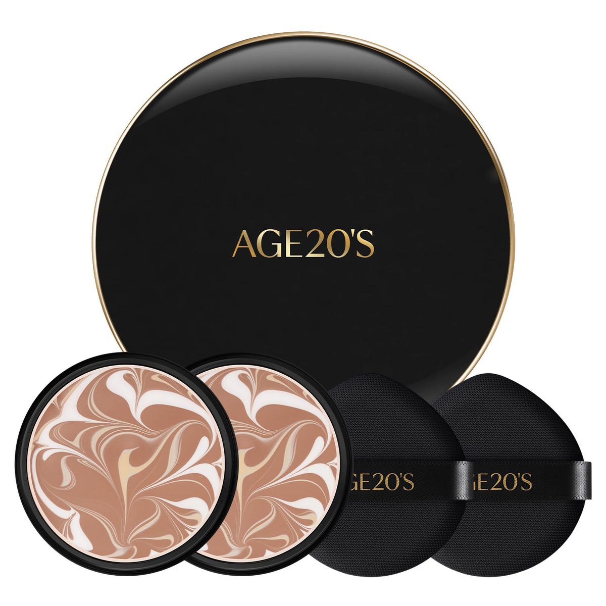 AGE20'S Signature Essence Pact SPF 50+ | Pack of 2 | 17N IVORY | Cream Foundation, Dewy Finish, Natural Coverage | Korean Cushion Foundation