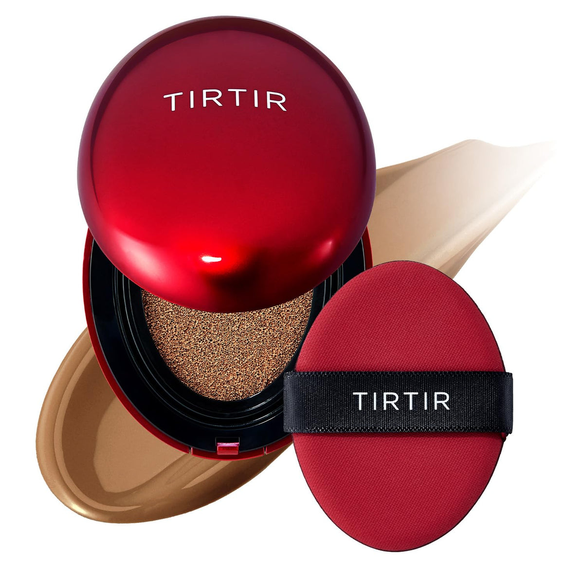 TIRTIR Mask Fit Red Cushion Foundation | Full coverage, Weightless, Skin fit, Satin Glow Finish, Korean Makeup BB Foundation, beauty, Tattoo cover up, Buildable (#21N Ivory, 0.63 Fl Oz)