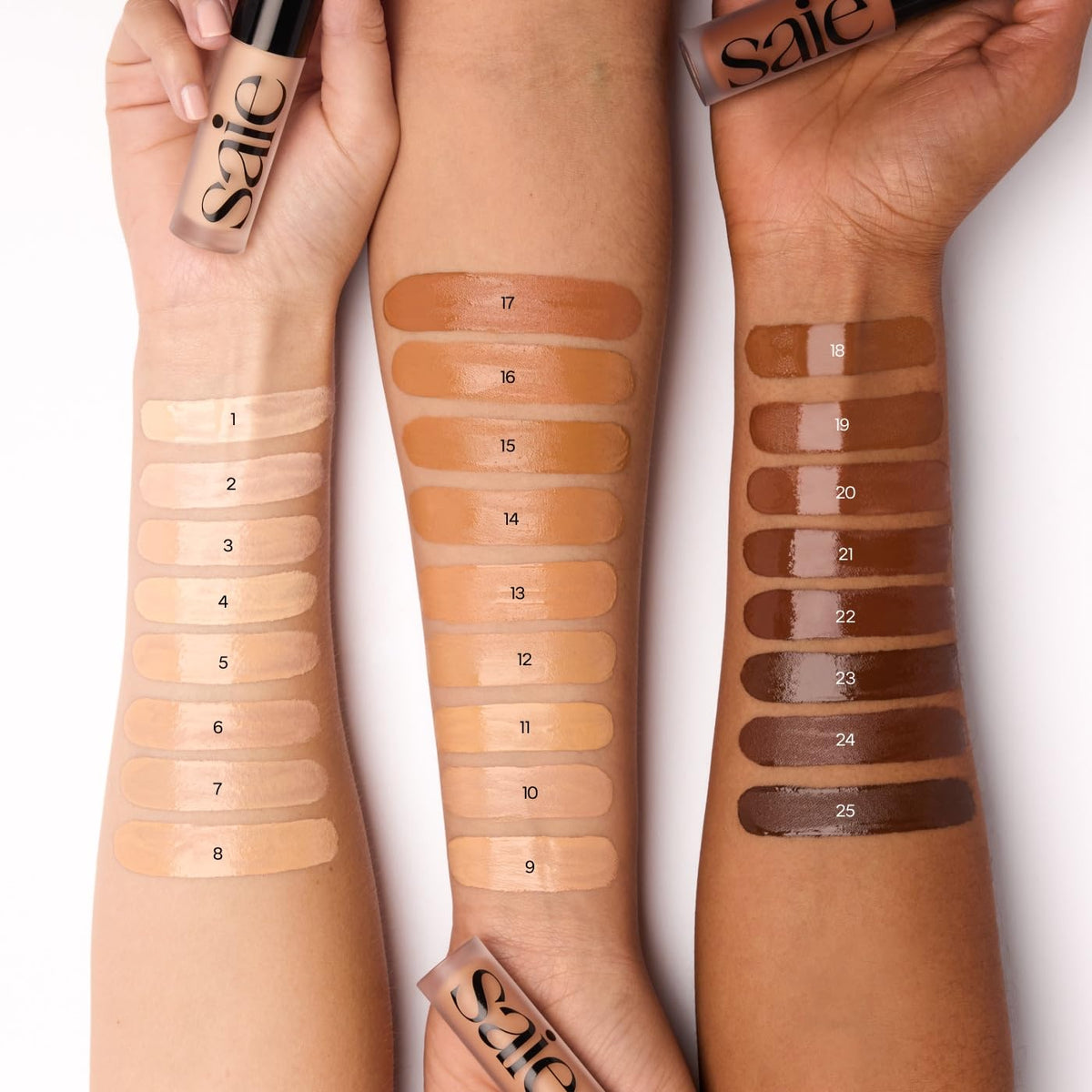 Saie Slip Tint Radiant Cream Concealer & All-Over Face Makeup - Concealer for Dark Circles, Redness & Blemishes - Lightweight Makeup Made with Hydrating Hyaluronic Acid - Shade 6 (0.17 oz)