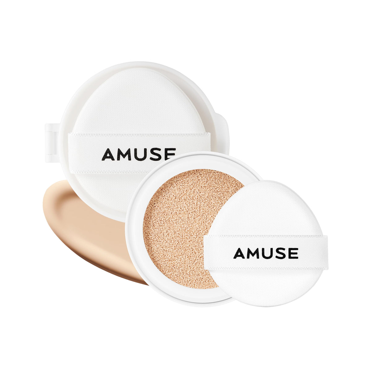 AMUSE SEOUL Ceramic Skin Perfector Cushion Foundation Refill (1.5 NATURAL REFILL) - Flawless Coverage, Semi Matte Glow, Long Lasting, Lightweight Satin Finish, Vegan, Korean Beauty Makeup (15g)