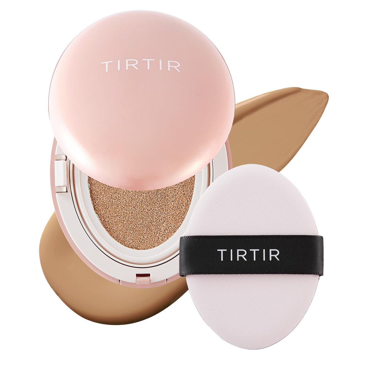 [*Mini Size*] TIRTIR All Cover Pink Cushion | Korean Cushion Foundation, (#21N Ivory, 0.15 Fl Oz)