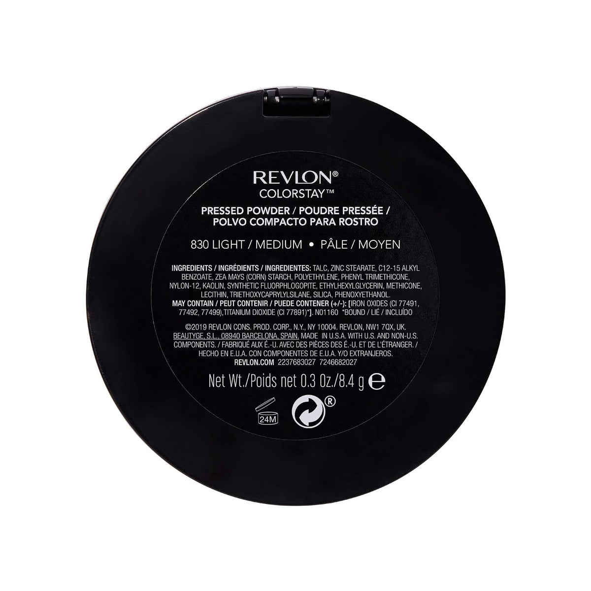 Revlon ColorStay Pressed Powder Face Makeup, Longwearing, Fragrance-Free, Noncomedogenic, 830 Light Medium, 0.3 oz