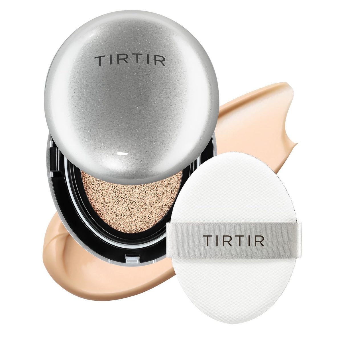 [*Mini Size*] TIRTIR Aura Glow Silver Cushion | Korean Cushion Foundation, (#23N Sand, 0.15 Fl Oz)