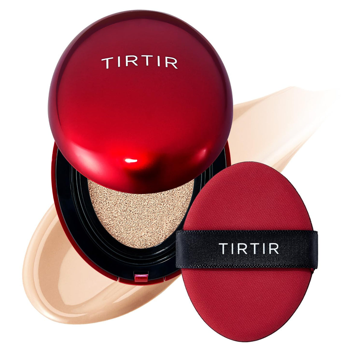 TIRTIR Mask Fit Red Cushion Foundation | Full coverage, Weightless, Skin fit, Satin Glow Finish, Korean Makeup BB Foundation, beauty, Tattoo cover up, Buildable (#21N Ivory, 0.63 Fl Oz)