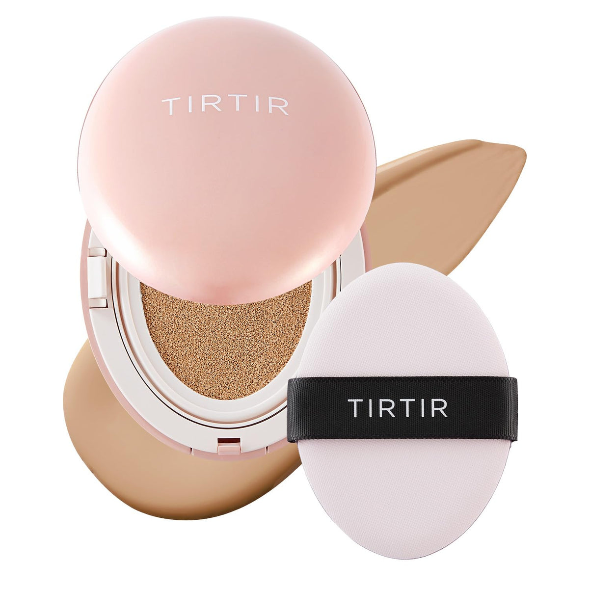 [*Mini Size*] TIRTIR All Cover Pink Cushion | Korean Cushion Foundation, (#21N Ivory, 0.15 Fl Oz)