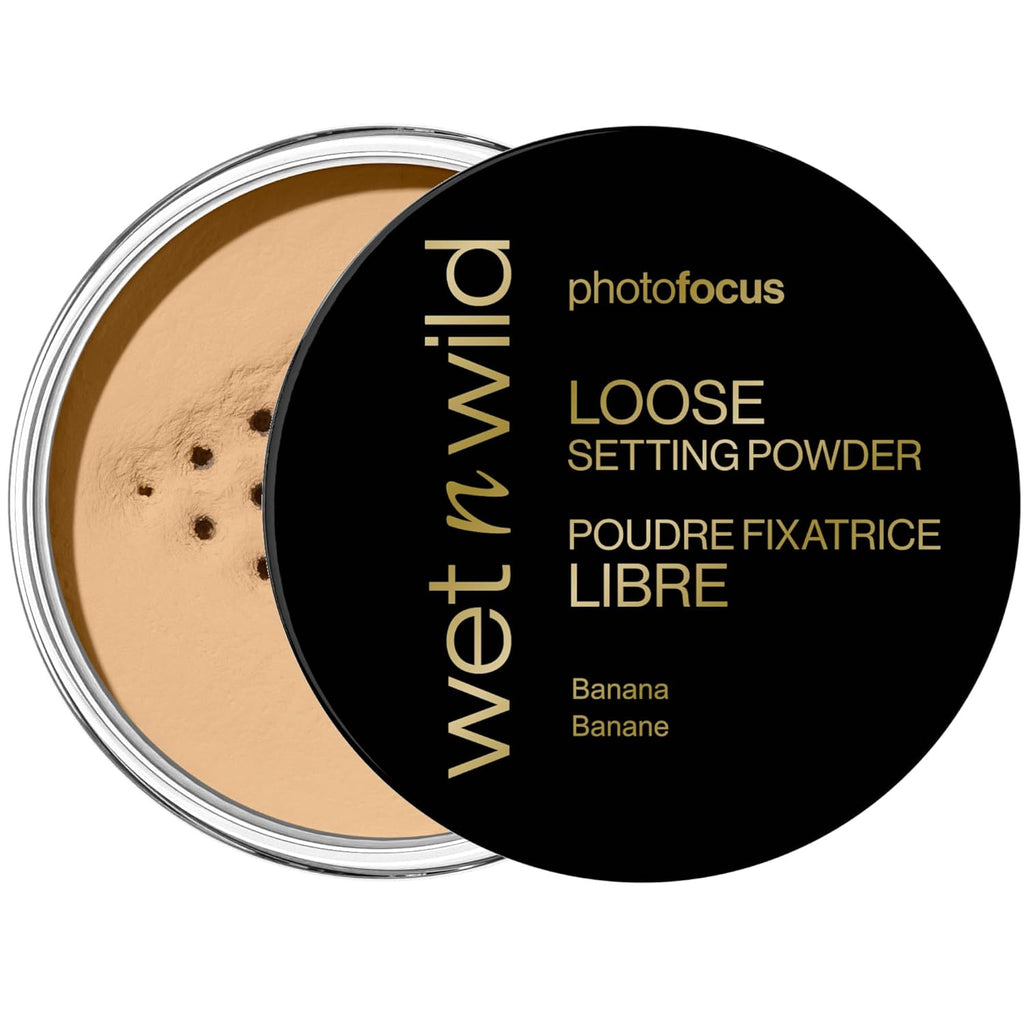 wet n wild Photo Focus Loose Baking Setting Powder, Highlighter Makeup, Suitable for All Skin Tones - Banana