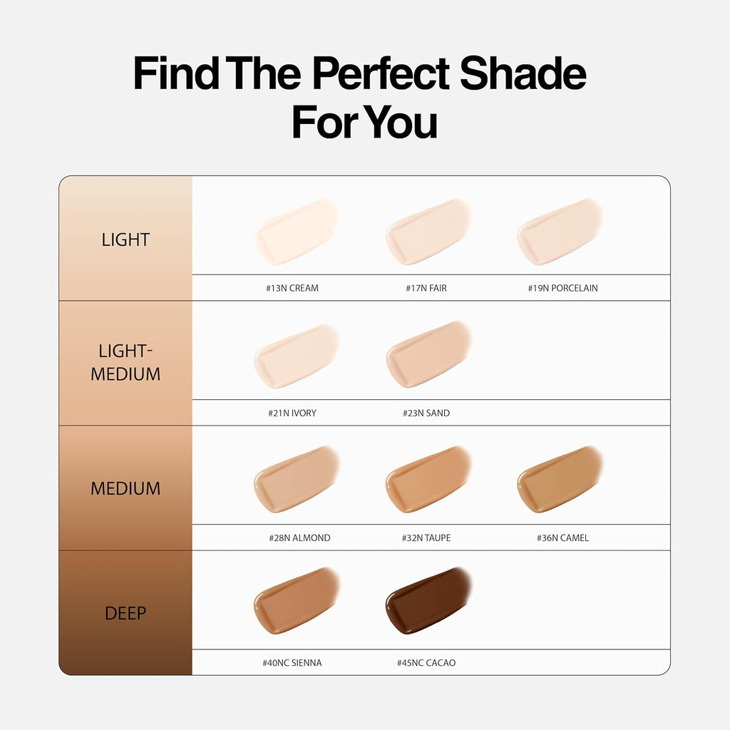 VIDIVICI Black Perfection Cover Fit Cushion | Flawless Slim Coverage Cushion Foundation, Korean Makeup, Sweat-Resistant, Semi-Matte Finish, Long-Lasting, Bulidable, 0.45 Oz. (No. 40NC Sienna)