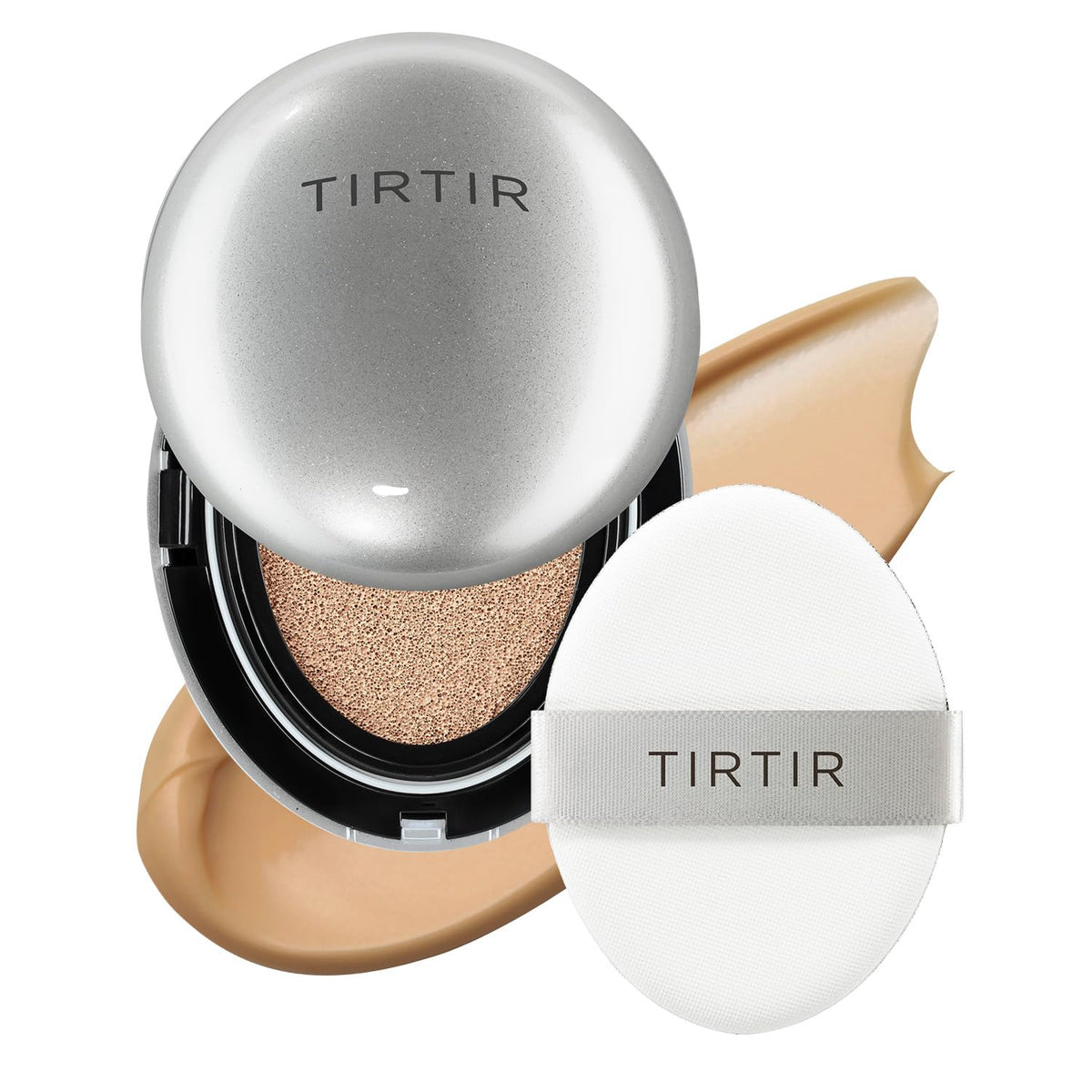 [*Mini Size*] TIRTIR Aura Glow Silver Cushion | Korean Cushion Foundation, (#23N Sand, 0.15 Fl Oz)