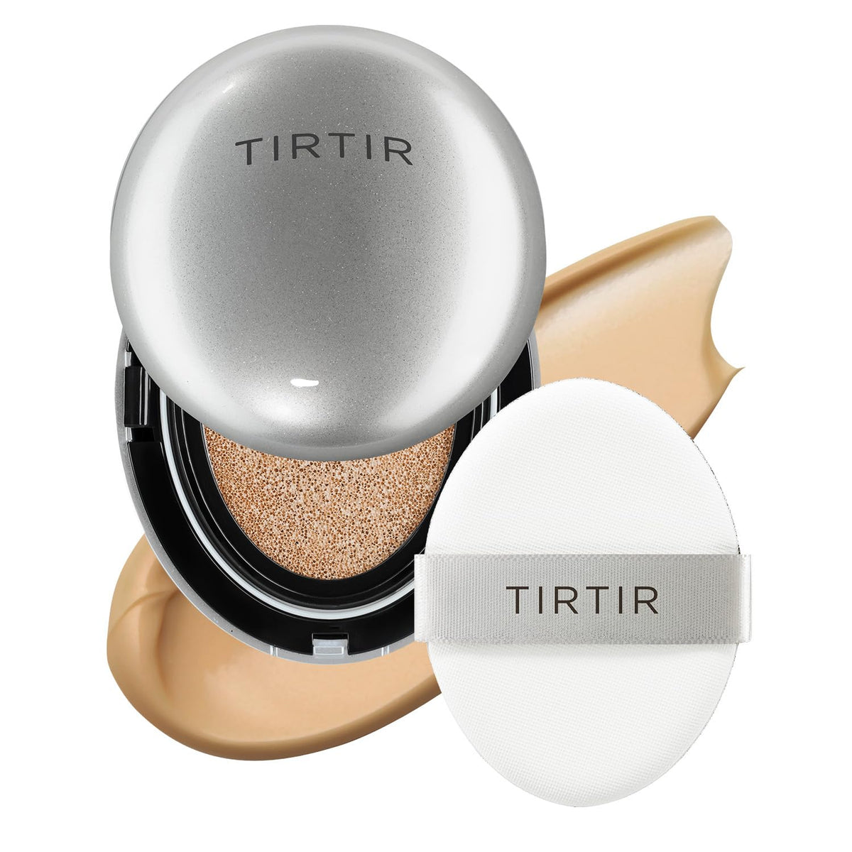 [*Mini Size*] TIRTIR Aura Glow Silver Cushion | Korean Cushion Foundation, (#23N Sand, 0.15 Fl Oz)