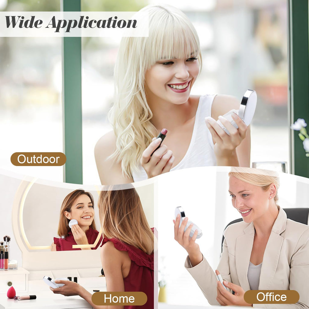 4 Pcs 15g/0.5oz Empty Air Cushion Puff Box Portable Make Up Powder Container Case with Sponge Puff & Mirror for Liquid Foundation BB Cream - White Silver