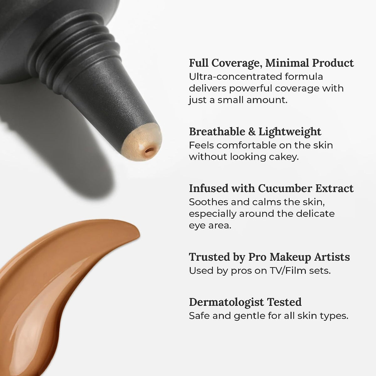 AmazingCosmetics Amazing Concealer, Full Coverage with Pin Dot Amounts, Long Wear Concealer Makeup for Undereye Dark Circles, Blemishes and Spots, Color Correcting, Skin- Like Finish
