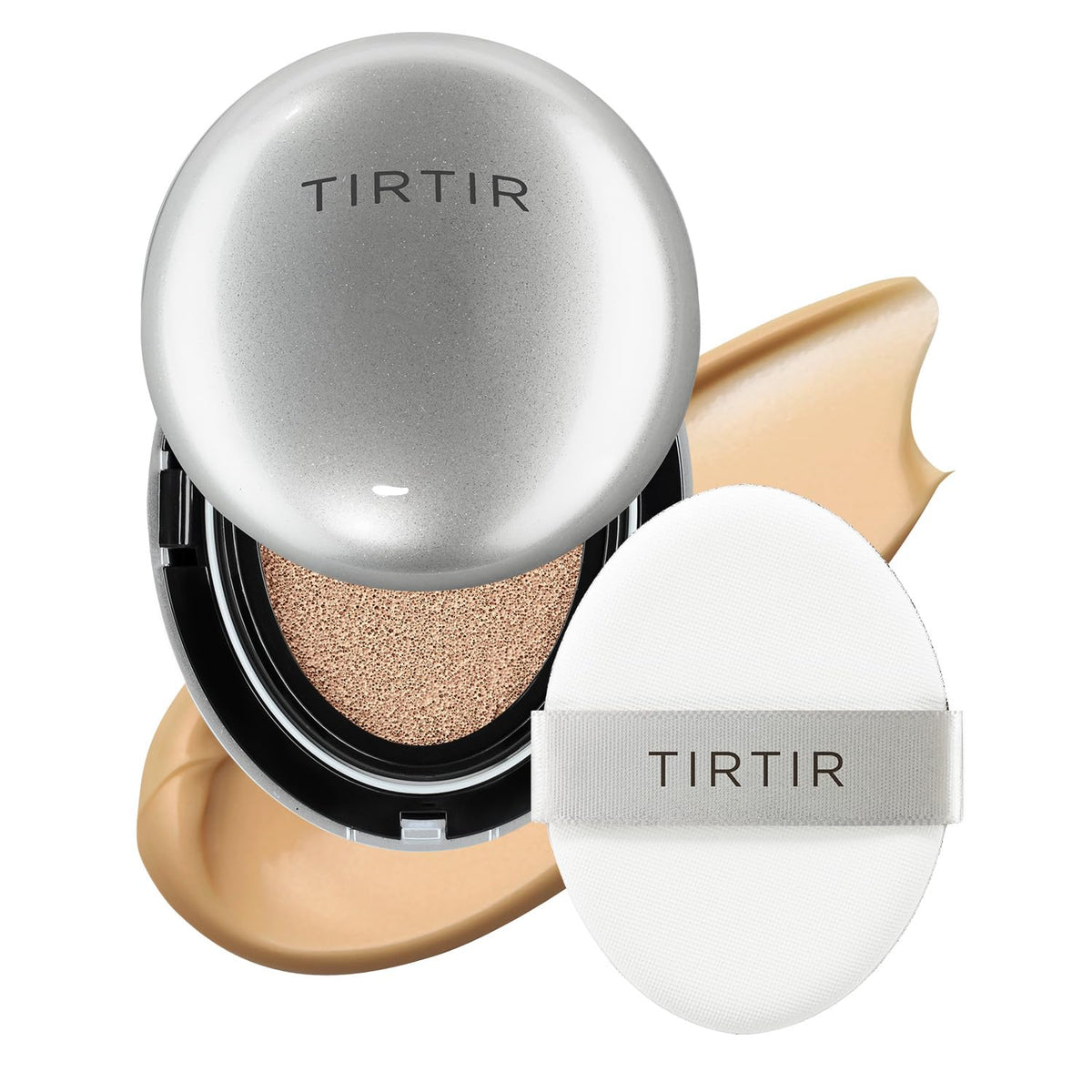 [*Mini Size*] TIRTIR Aura Glow Silver Cushion | Korean Cushion Foundation, (#23N Sand, 0.15 Fl Oz)