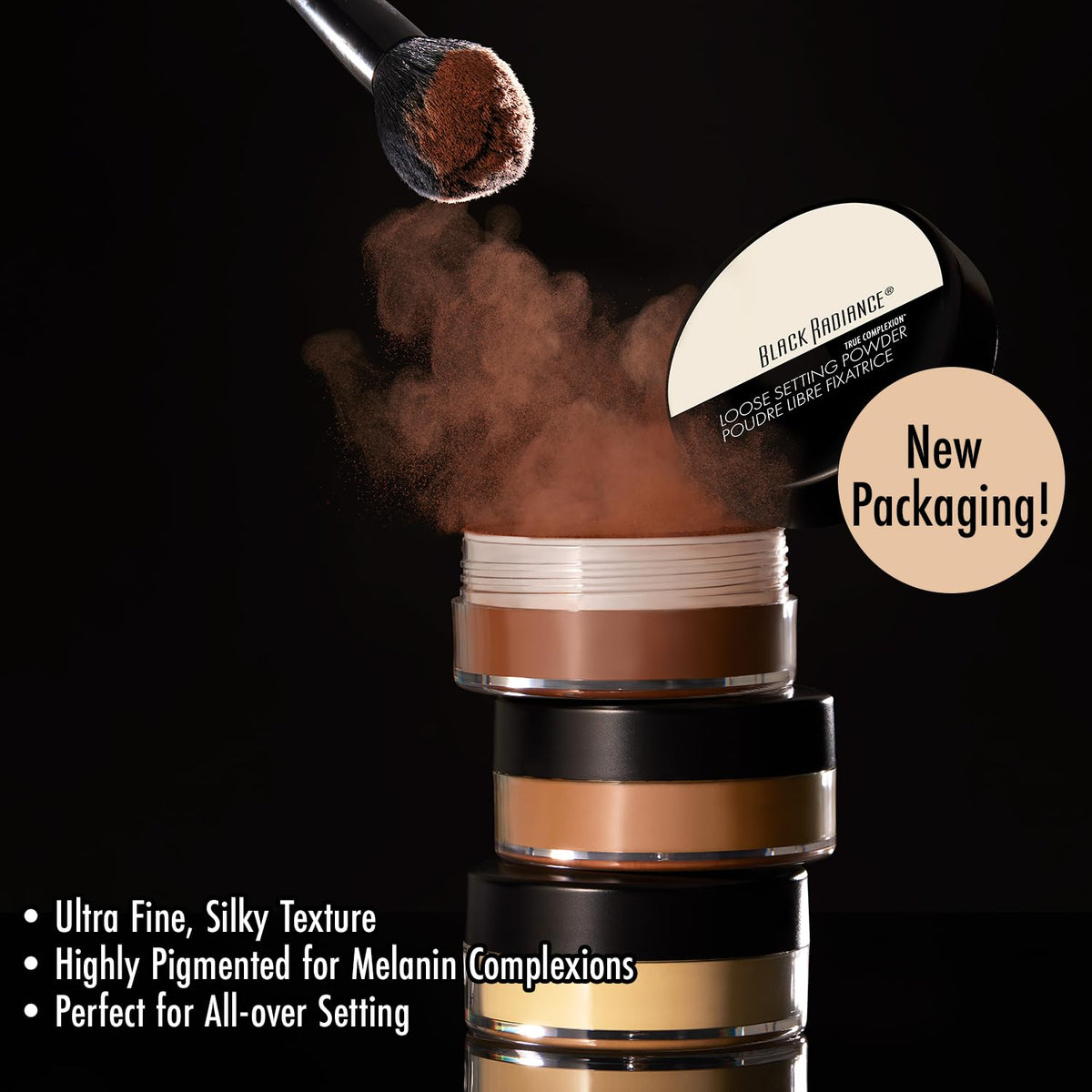 Black Radiance True Complexion Loose Setting Powder, Cocoa Kisses, 0.64 Ounce (Packaging May Vary)