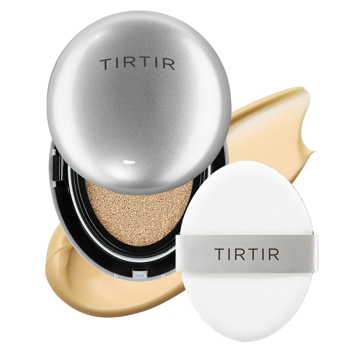 [*Mini Size*] TIRTIR Aura Glow Silver Cushion | Korean Cushion Foundation, (#23N Sand, 0.15 Fl Oz)