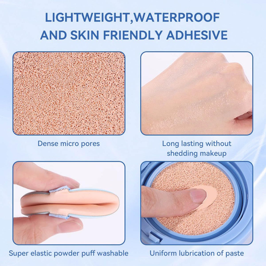Cushion Foundation Natural Radiant Glow, Skin-Like Finish Buildable Medium-to-High Coverage with Hydrating Formula, Lightweight Dewy Cushion Compact for All-Day Wear Oxidation-Resistant (02# Natural)