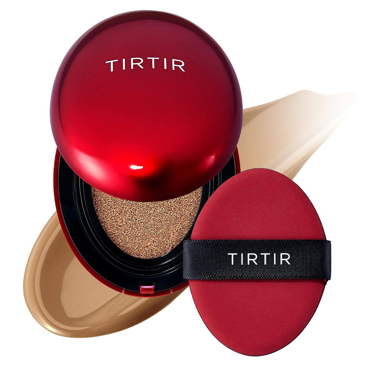 [*Mini Size*] TIRTIR Mask Fit Red Cushion Foundation | Full coverage, Weightless, Skin fit, Satin Glow Finish, Korean Makeup BB Foundation, beauty, Tattoo cover up, Buildable (#21N Ivory, 0.15 Fl Oz)