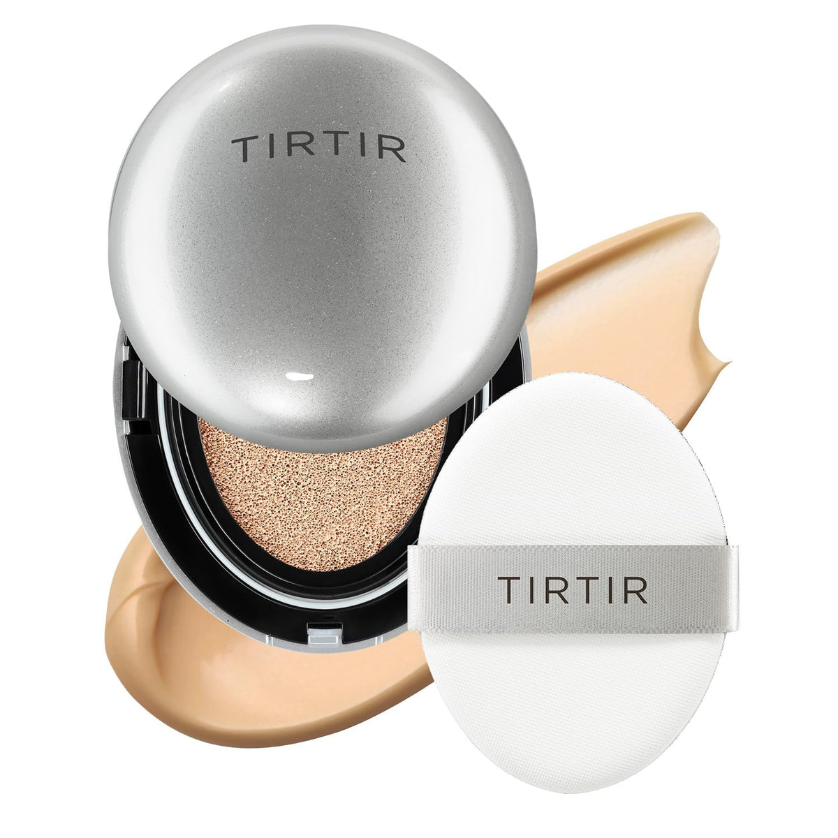 [*Mini Size*] TIRTIR Aura Glow Silver Cushion | Korean Cushion Foundation, (#23N Sand, 0.15 Fl Oz)